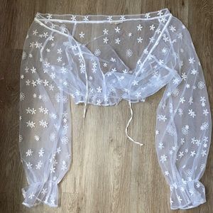 For Love and Lemons Sheer Flower Top